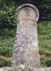 The modern (1960) stele at Montsegur